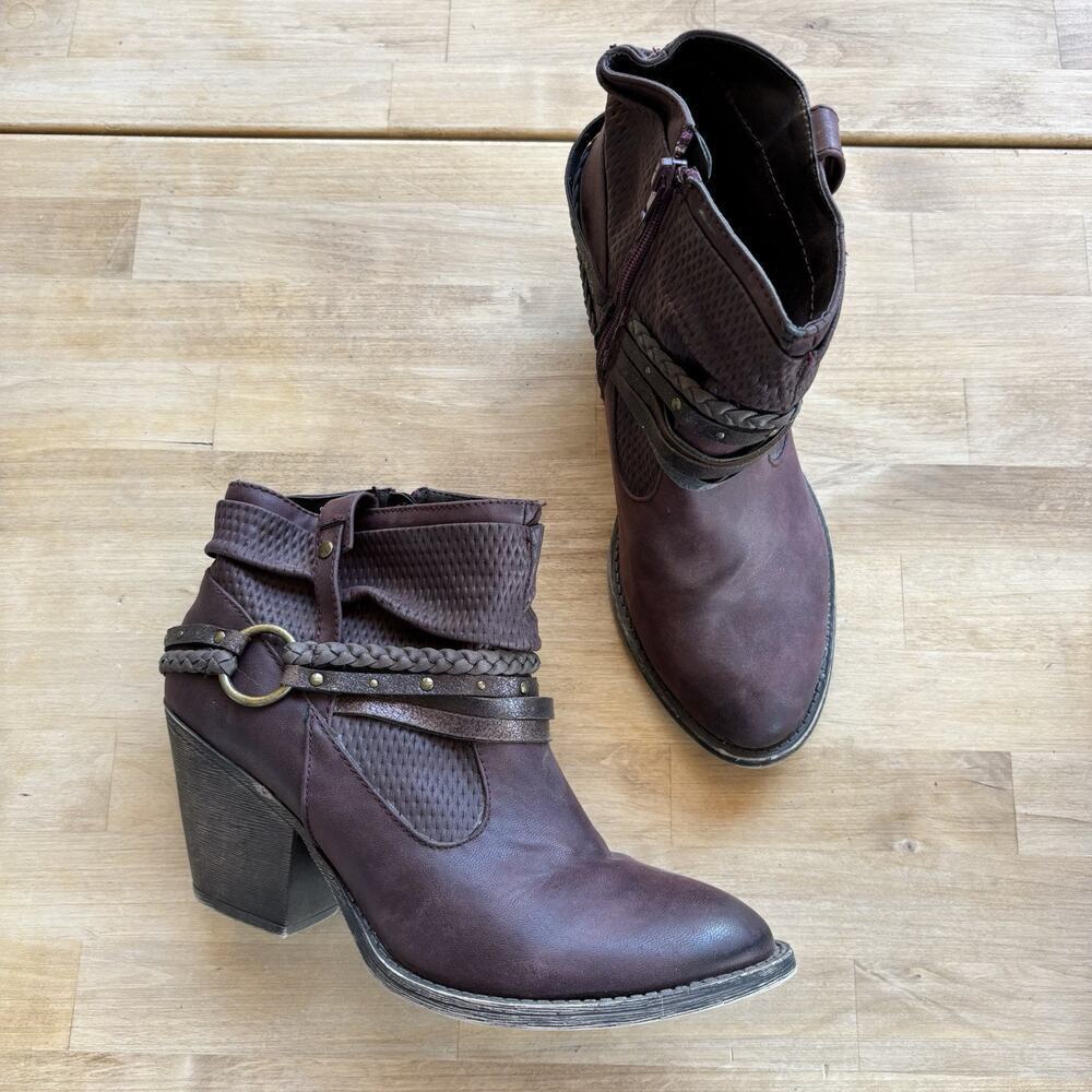 Maurice’s Carol 101878 Western Braided Strappy Ankle Zip Up Bootie Size 9M - Picture 13 of 13